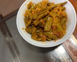A picture of step 2 of Gawar masala.
