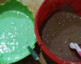 Foto langkah ke 5 dari resep Brownis kukus coklat pandan ekonomis.