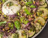 Une image de l'étape 4 de Carpaccio de courgettes, burrata fondante & pesto frais.