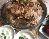 A picture of step 4 of Maqluba 😋.