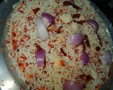 A picture of step 3 of Onion pizza.