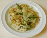 A picture of step 4 of Indian Italian style fusion pasta.
