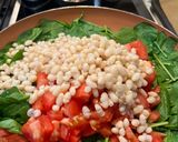 A picture of step 3 of Brown Rice with Beans and Spinach.
