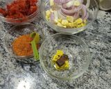 A picture of step 2 of Fried rice with shrimps and chicken sausage.