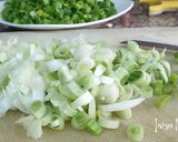 A picture of step 1 of Onion Leaves Stir Fry - North Indian style.