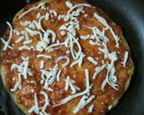 A picture of step 4 of Moong dal cheese pizza.