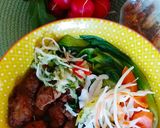 Gemüse - Reis - Bowl mit karamellisiertem Schweinebraten Rezeptschritt 7 Foto