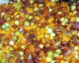 A picture of step 4 of Rainbow fried rice.