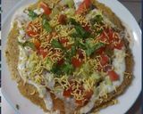 A picture of step 16 of Stuffed Moong Dal Chilla Chaat.