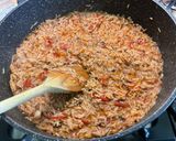 Une image de l'étape 15 de Risotto aux asperges, tomates, mont d’or et jambon croustillant.