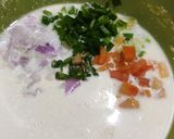 A picture of step 2 of Veg Chilla.