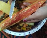 A picture of step 2 of Papaya chaat.