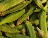 A picture of step 2 of Achari Bhindi.