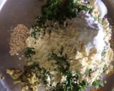 A picture of step 1 of Palak vadi.
