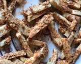 A picture of step 1 of Halloumi fries.