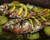 Foto del paso 8 de la receta: Besugos al horno con patatas, infusionados con aceite de tomillo