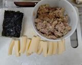 รูปขั้นตอนการทำที่ 2 ของ สาหร่ายห่อเต้าหู้หมูสับ เมนูเคลียร์ตู้เย็น
