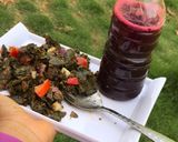 A picture of step 3 of Moringa salad 🥗.