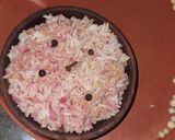 A picture of step 1 of Beetroot pulao.