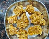 A picture of step 8 of Peanut jaggery chikki.