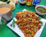 A picture of step 4 of Palak Methi ka Cheesy paratha.