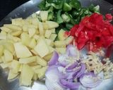 A picture of step 1 of Capsicum with potato.