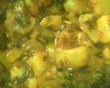 A picture of step 2 of Fried potatoes and spinach.