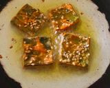 A picture of step 4 of Arbi leaves crispy squares.