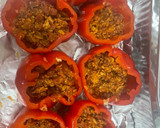 Foto del paso 6 de la receta: Pimientos Rojos rellenos! Rico almuerzo keto!