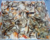 Foto del paso 3 de la receta Pizza con setas shiitake, cebolla y jamón
