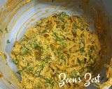 A picture of step 3 of Kadhi Pakoras with Water Spinach.
