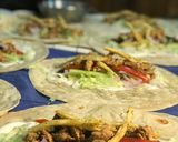 A picture of step 3 of Dynamite chicken wrap.