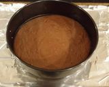A picture of step 7 of Mint Chococolate Chip Cheesecake with a Fudge Brownie Crust.