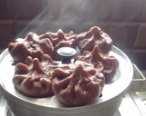 A picture of step 5 of Ragi Elu Modak/Finger Millet sesame seed modak.