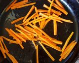 A picture of step 1 of Sausage Carrots Mixed Pepper stir fry.