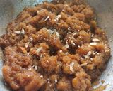 A picture of step 3 of Gud (jaggery) wheat flour halwa.