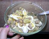 Foto del paso 7 de la receta: Abrimos una lata de sardinas, papa,  huevo y se armo la ensalada !!!!!!
