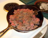 A picture of step 2 of taisen's easy sausage gray with biscuits.