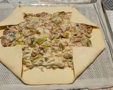 Une image de l'étape 6 de Tarte poireaux, champignons et jambon.