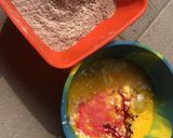 A picture of step 1 of Red velvet cup cake.