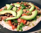 A picture of step 2 of Tortilla roll up.