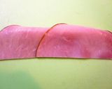 A picture of step 1 of Easy Flower-Shapes! Ham and Cheese Rose Bento Box Fillers.