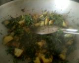 A picture of step 3 of Chane ka saag.