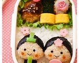 A picture of step 6 of Character Bento with Little Hina Dolls for Doll Festival.