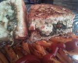 Foto del paso 16 de la receta: Sándwich de queso con espinacas salteadas y "papas"🥪🧀🌿🥪🍟