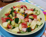 Foto del paso 2 de la receta: Ensalada de patata, calabacín, pavo y tomate