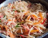 A picture of step 11 of Spaghettini stir fry.