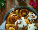 Foto langkah ke 7 dari resep ROTI CINNAMON ROLL with CREAMCHEESE FROSTING.