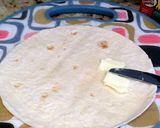 A picture of step 1 of Tortilla roll up.