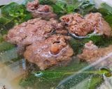 Hình bước làm 3 của món Canh rau dền nấu thịt bò xay